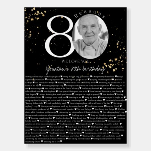 80 Things We Love About You Gold Black Board