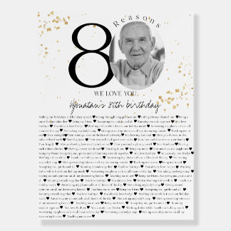80 Things We Love About You Gold Board