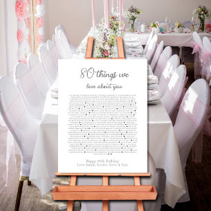 80 things we love about you poster