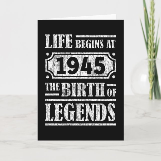 80 Year Old 1945 Birth Of Legend 80th Birthday Card (Front)
