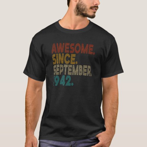 80 Year Old 80th Birthday  Awesome Since September T_Shirt