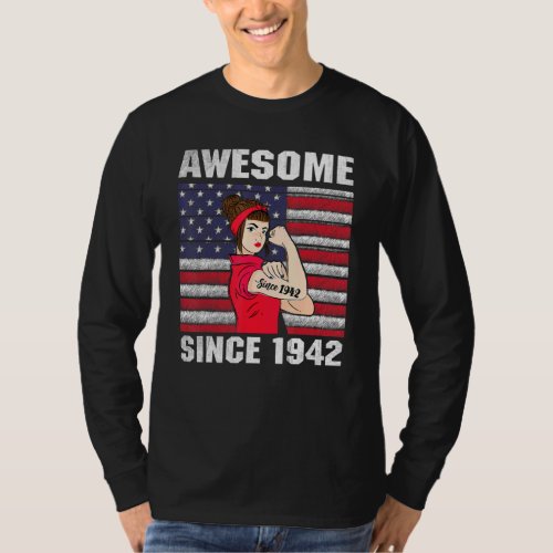 80 Year Old Awesome Since 1942 80th Birthday Women T_Shirt