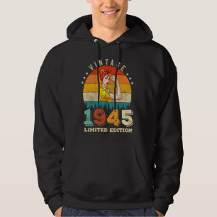 80 Year Old Bday 1945 Vintage 80th Birthday Women Hoodie