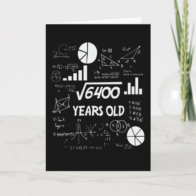 80 Year Old Bday Math Teacher 80th Birthday Gift Card (Front)