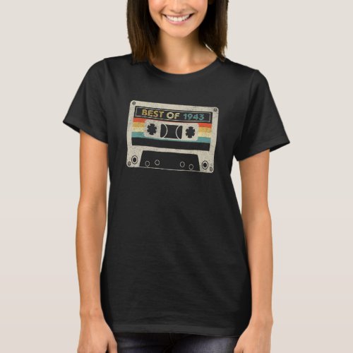 80 Year Old Best Of 1943 80th Birthday  Cassette T T_Shirt