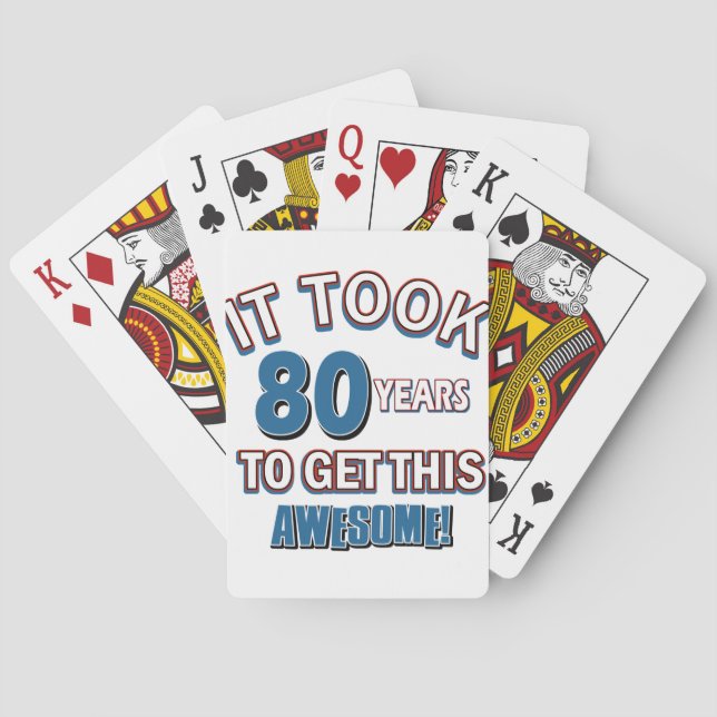 80 year old birthday designs poker cards (Back)