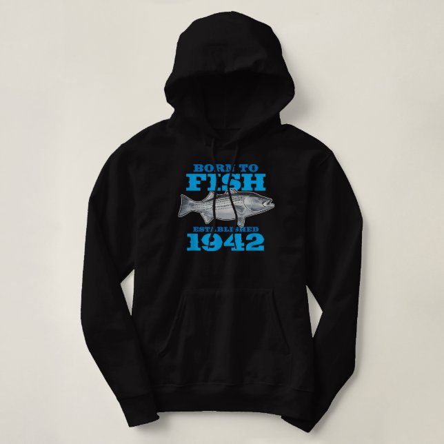 80 Year Old Fishing Fisherman 1942 80th Birthday  Hoodie (Design Front)