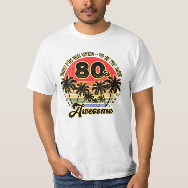 80 Year Old Gifts Sunset Palm T-Shirt (Front)