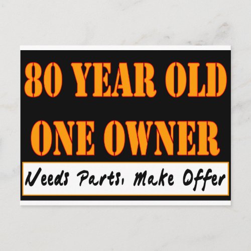 80 Year Old One Owner _ Needs Parts Make Offer Postcard