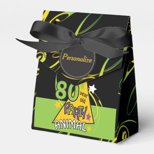 80 Year Old Party Animal Birthday Theme Favor Boxes