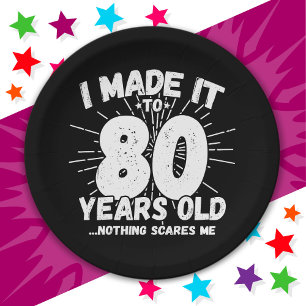 80 Year Old Sarcastic Meme Funny 80th Birthday Paper Plates