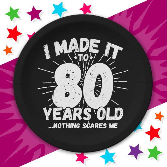 80 Year Old Sarcastic Meme Funny 80th Birthday Paper Plates (Creator Uploaded)