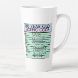 80 Year Old Texting Code Funny Birthday Senior Mug