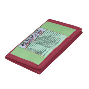 80 Year Old Texting Code Funny Birthday Seniors Tri-fold Wallet