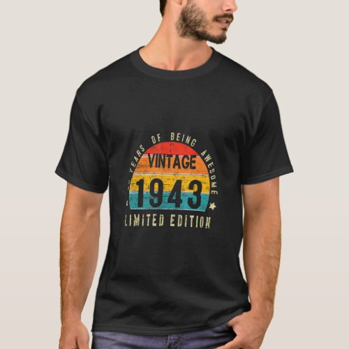 80 Year Old Vintage 1943 80th Birthday  T_Shirt