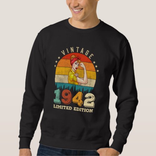 80 Year Old Women Bday 1942 Vintage 80th Birthday Sweatshirt