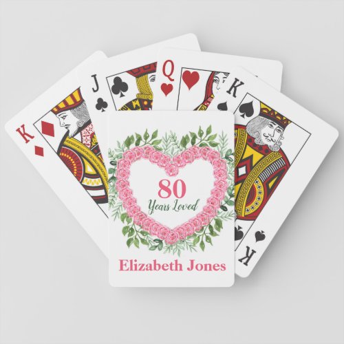 80 Years Loved 80th Personalized Playing Cards