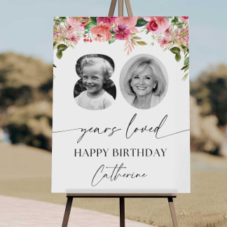80 Years Loved Welcome Sign, 80th Birthday Welcome Foam Board