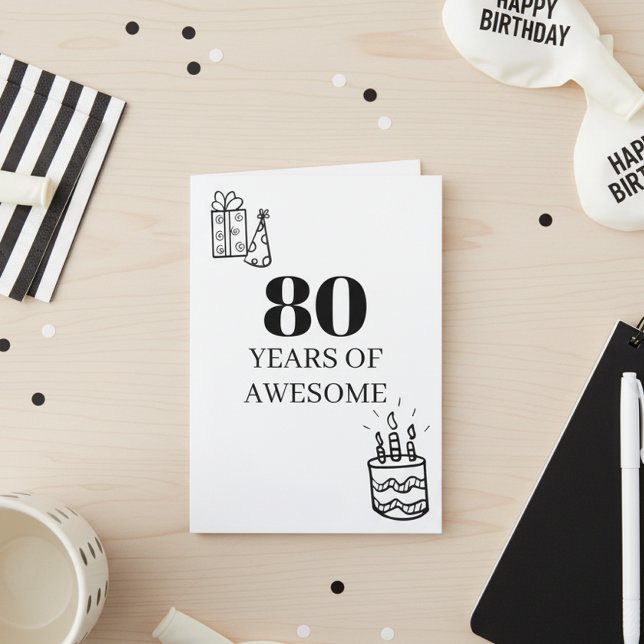 80 Years of Awesome 80th birthday Card (Creator Uploaded)