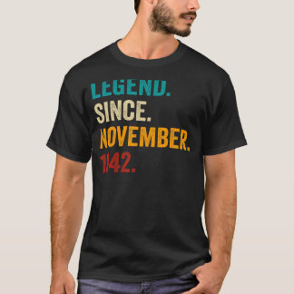 80 Years Old 80th Bday Men Legend Since November T-Shirt