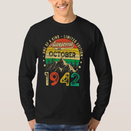 80 Years Old  Awesome Since October 1942 80th Birt T_Shirt