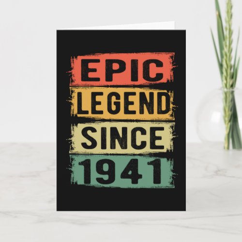 80 Years Old Bday 1941 Epic Legend 81st Birthday Card