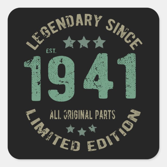 80 Years Old Bday Legend 80th Birthday Square Sticker (Front)