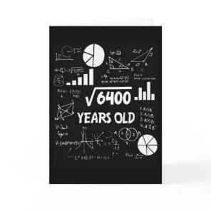 80 Years Old Bday Math Teacher 80th Birthday Gift Card
