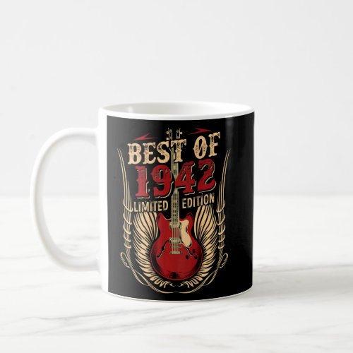 80 Years Old Birthday Guitar Best Of 1942  Coffee Mug
