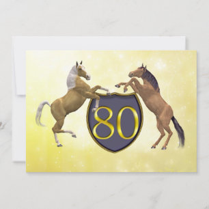 80 years old birthday party rearing horses invitation