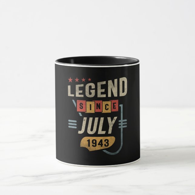 80 Years Old Legend Since July 1943 80th Birthday Mug (Center)
