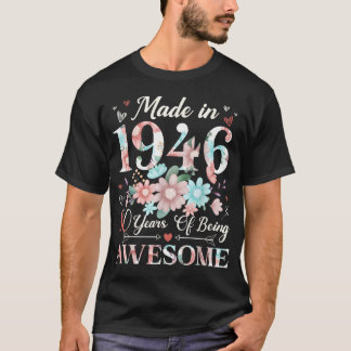 80 Years Old Made In 1946 80Th Birthday Floral T-Shirt