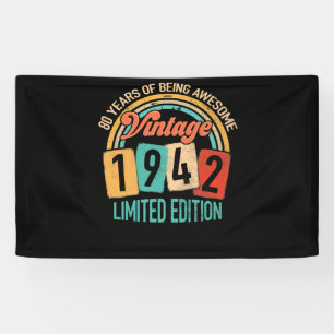 80 Years Old Of Be Awesome In 1942 80th Birthday Banner