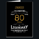 80 Years Old Photo Template Giant 80th Birthday Card<br><div class="desc">Celebrate your loved one's 80th birthday in style! This one-of-a-kind jumbo legendary funny card features a black and gold vintage style and personalizes with the name and year you choose, plus your favorite 12 photos. Give a unique, memorable gift that will bring a smile to the special birthday person's face....</div>