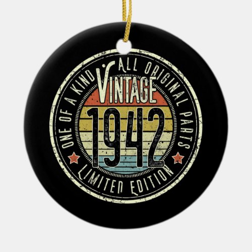 80 Years Old Vintage 1942 Limited Edition 80th Ceramic Ornament