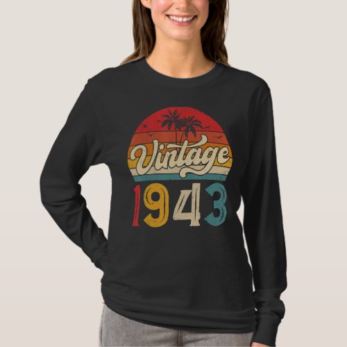 80 Years Old Vintage 1943 Men and Women 80th Birth T_Shirt