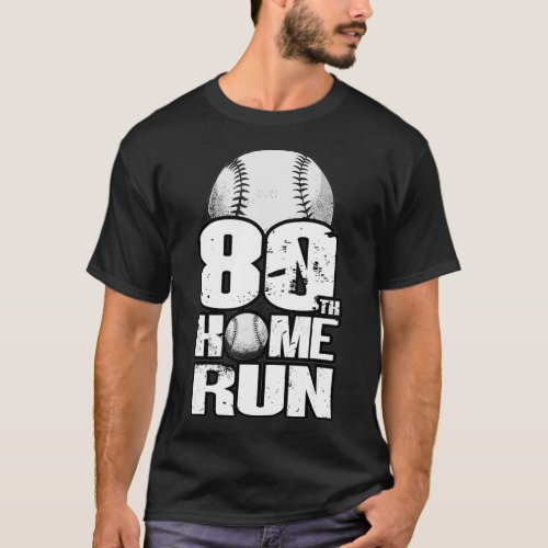 80 Years Old Vintage Baseball 80th farm animal  T_Shirt
