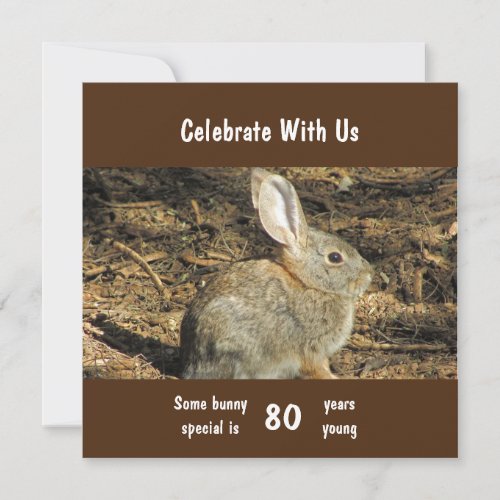 80 Years Young Adorable Rabbit Photo 80th Birthday
