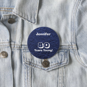 80 Years Young Blue Rag Dolls Birthday Button Pin