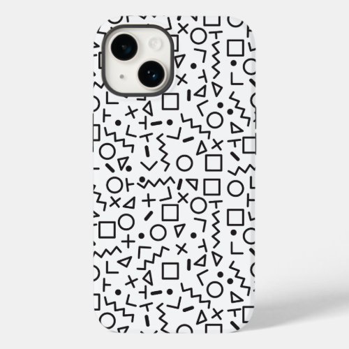 80s 90s Black  White Shapes Pattern  Case_Mate iPhone 14 Case