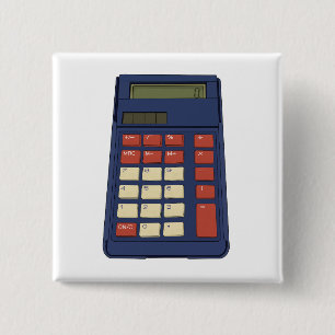 80's 90's Calculator Math School Nostalgia Button