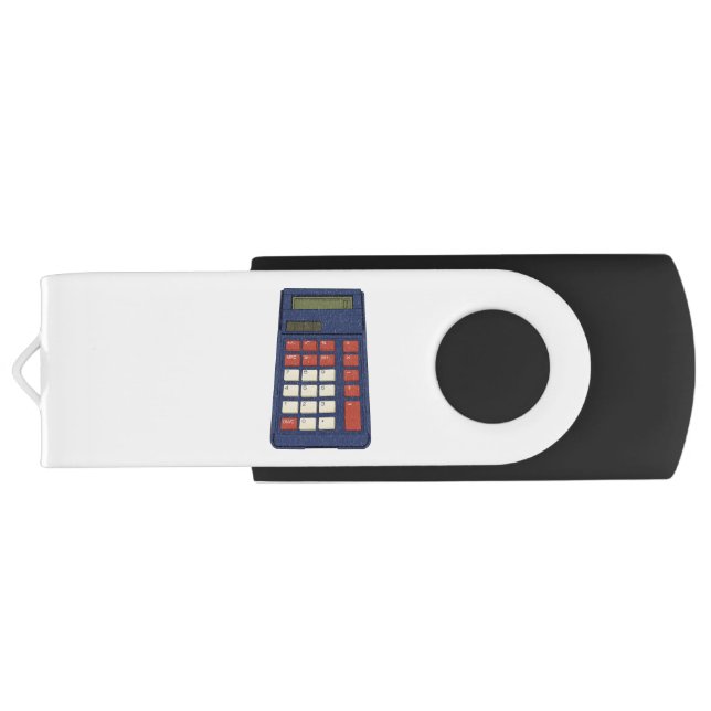 80's 90's Calculator Math School Nostalgia Flash Drive (Back)