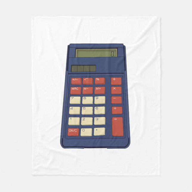 80's 90's Calculator Math School Nostalgia Fleece Blanket (Front)