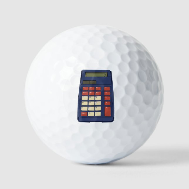 80's 90's Calculator Math School Nostalgia Golf Balls (Front)
