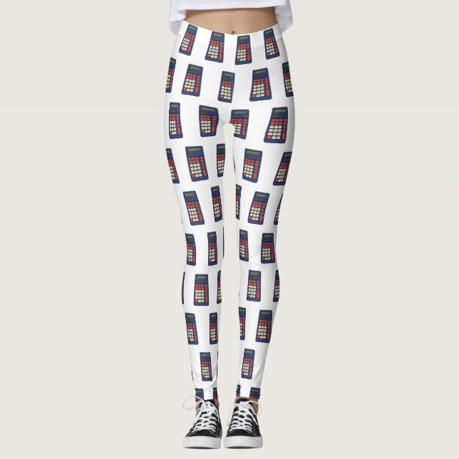80's 90's Calculator Math School Nostalgia Leggings (Front)
