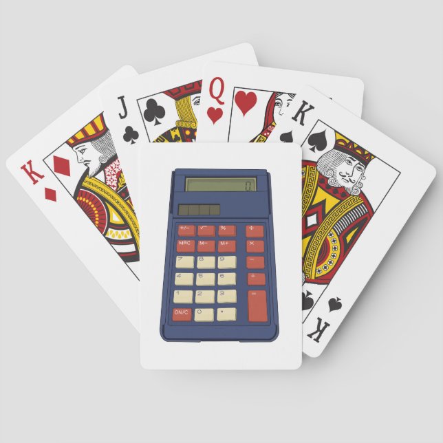 80's 90's Calculator Math School Nostalgia Poker Cards (Back)