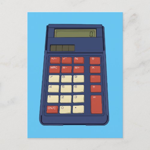 80s 90s Calculator Math School Nostalgia Postcard