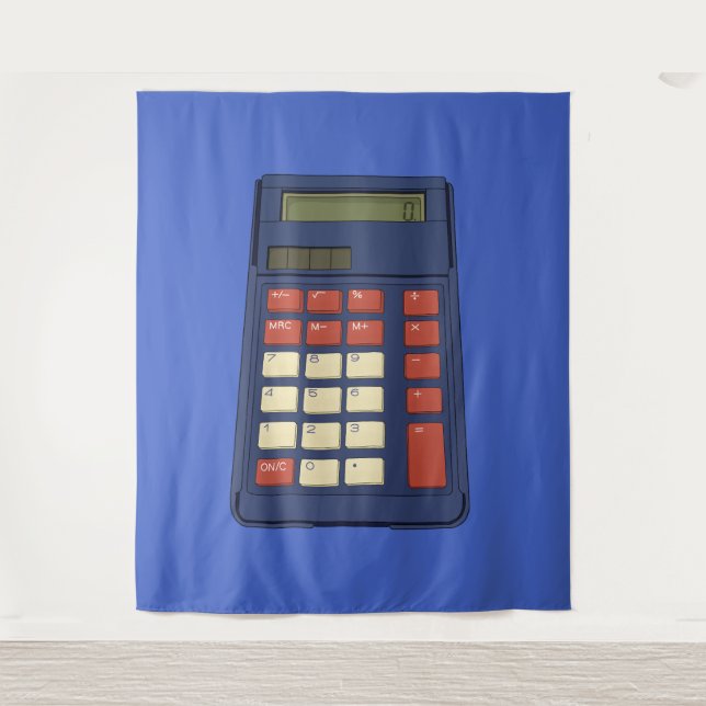 80's 90's Calculator Math School Nostalgia Tapestry (Front)