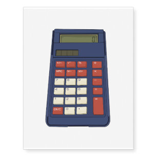 80's 90's Calculator Math School Nostalgia Temporary Tattoos