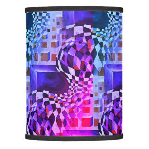 80s 90s Geometric Chess Pattern Abstract Artwork Lamp Shade